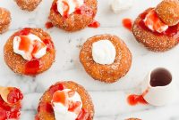 Mascarpone French Toast Donuts with Fresh Strawberry Drizzle