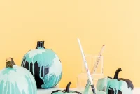 DIY Watercolor No-Carve Pumpkins for Halloween Decorations