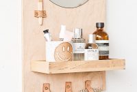 Modern DIY Bathroom Organizer with Built-In Mirror