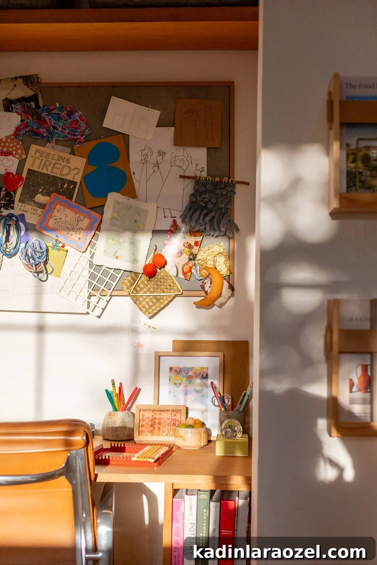 Guest Bedroom Closet Desk Makeover: DIY Small-Space Workstation 12 artsy cluttered desk space in a closet