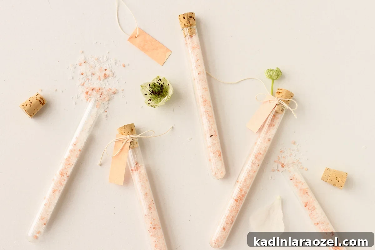 DIY Bath Salts Recipe for Memorable Wedding Favors 8 bath salt party favors with flowers and watercolor gift tags