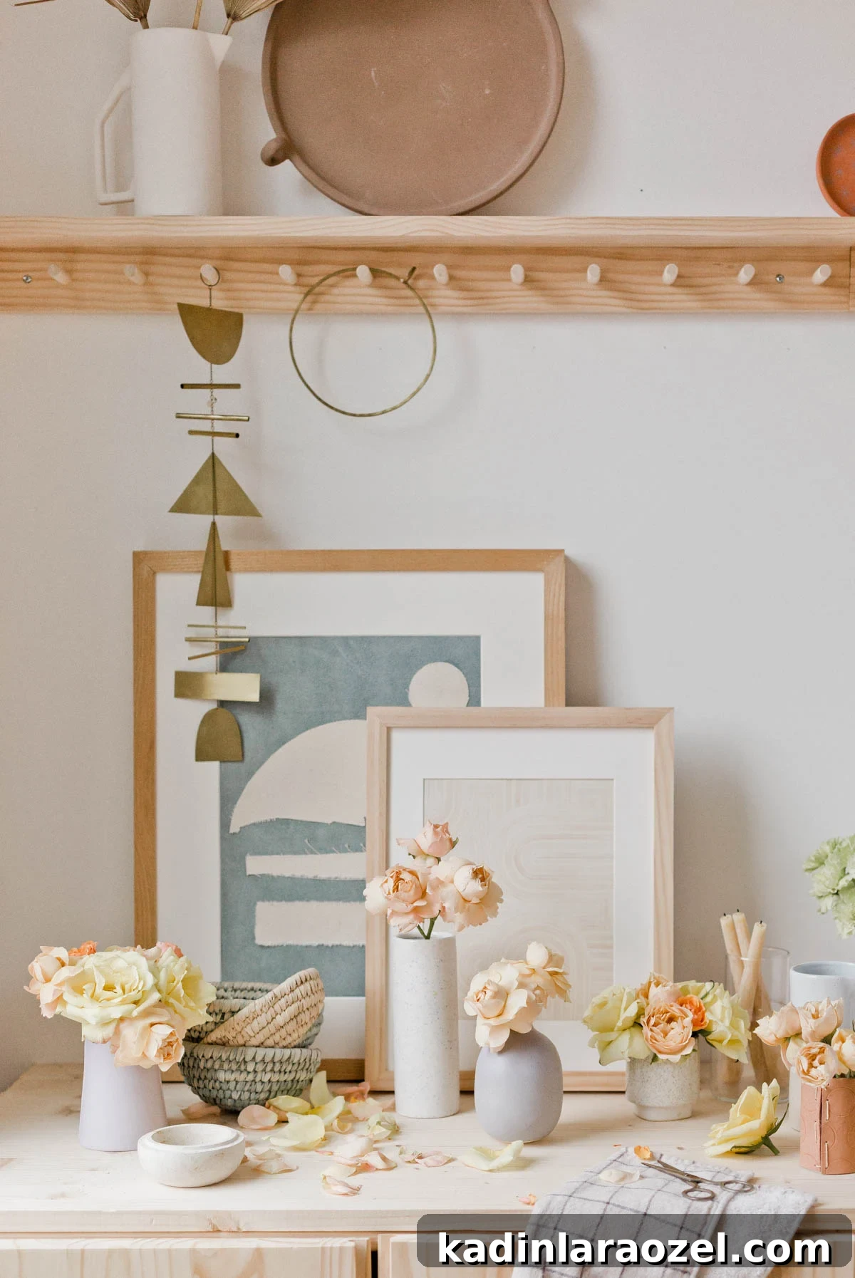 Instant Ways to Upgrade Grocery Store Flowers for Stunning Bouquets 12 pastels roses and carnations in an artsy modern setting
