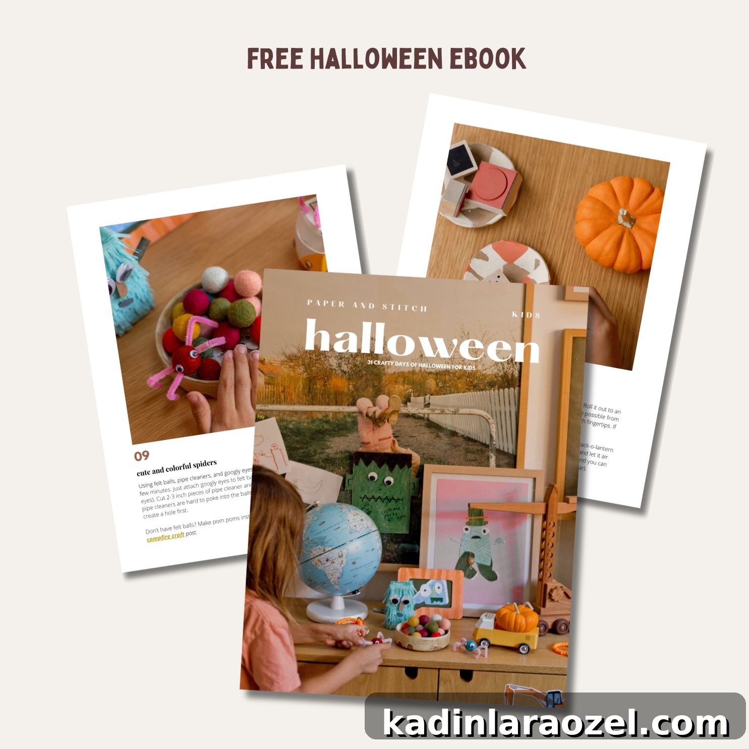 halloween eBook with kids craft ideas in colorful modern designs