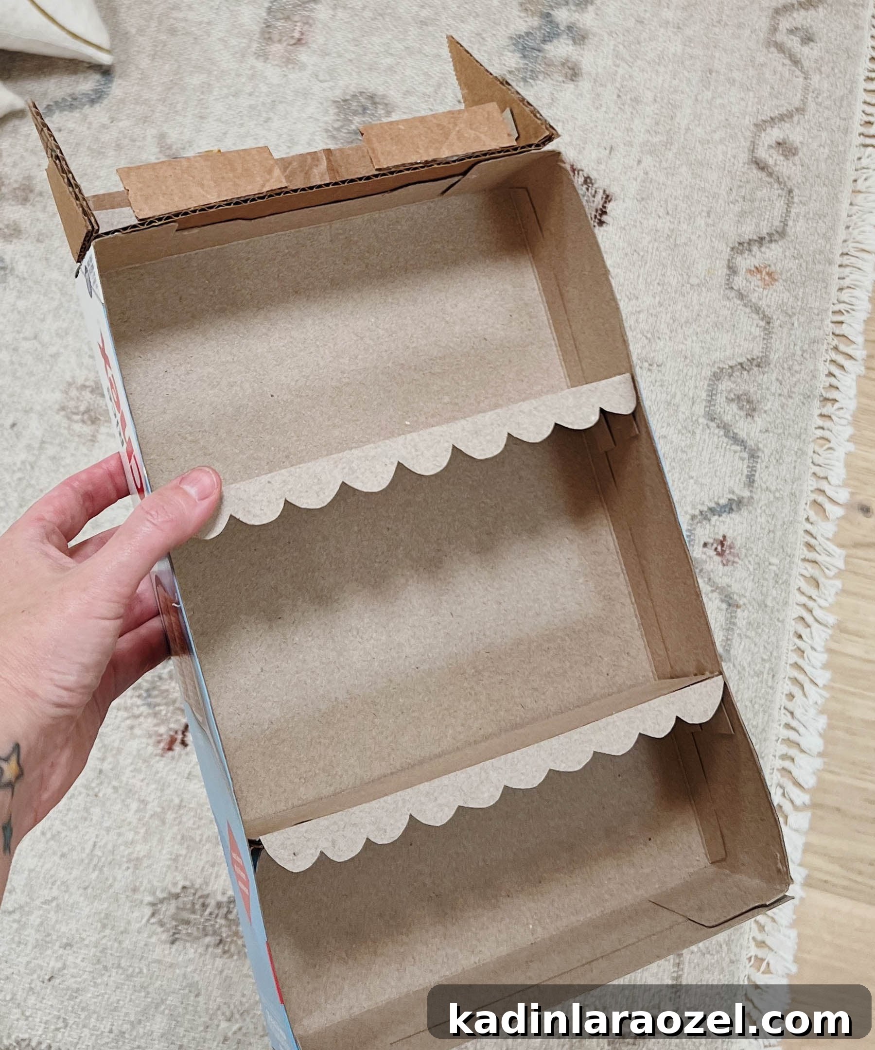DIY Cardboard Dollhouse Made from a Cereal Box 4 making a dollhouse with a cardboard cereal box