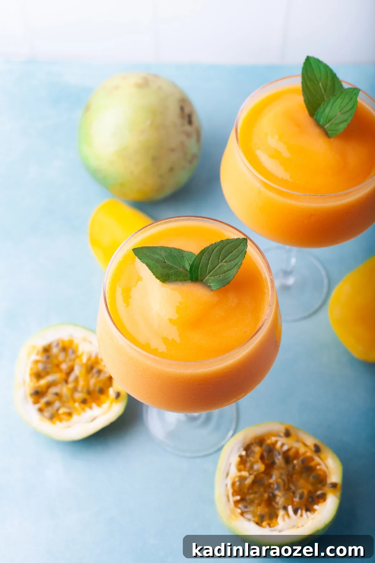 frozen cocktail with mango and passionfruit