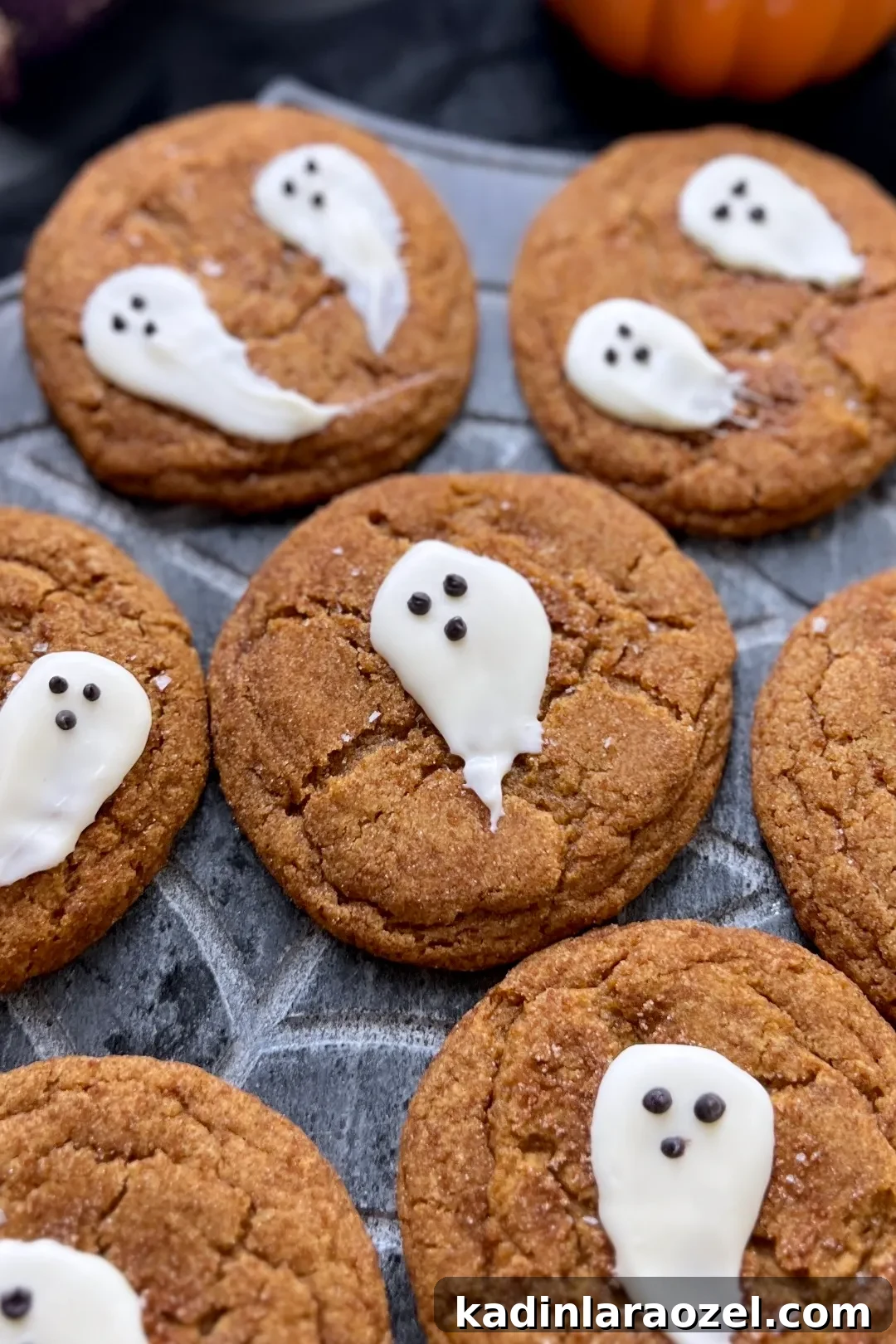 27 Spooky Halloween Desserts to Delight Your Guests 6 brown sugar cookies for halloween with chocolate ghosts on top