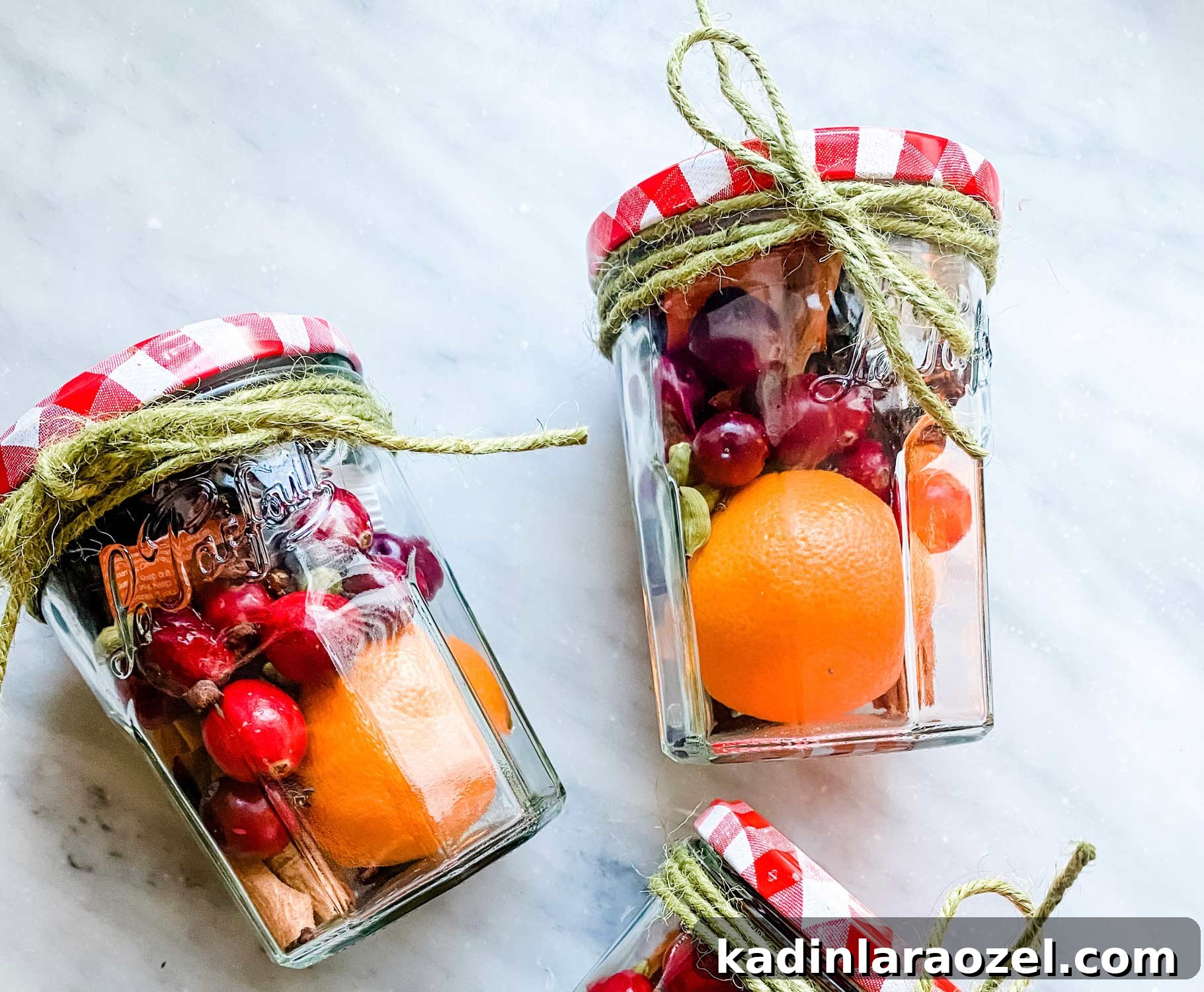 jam jars filled with stovetop potpourri 