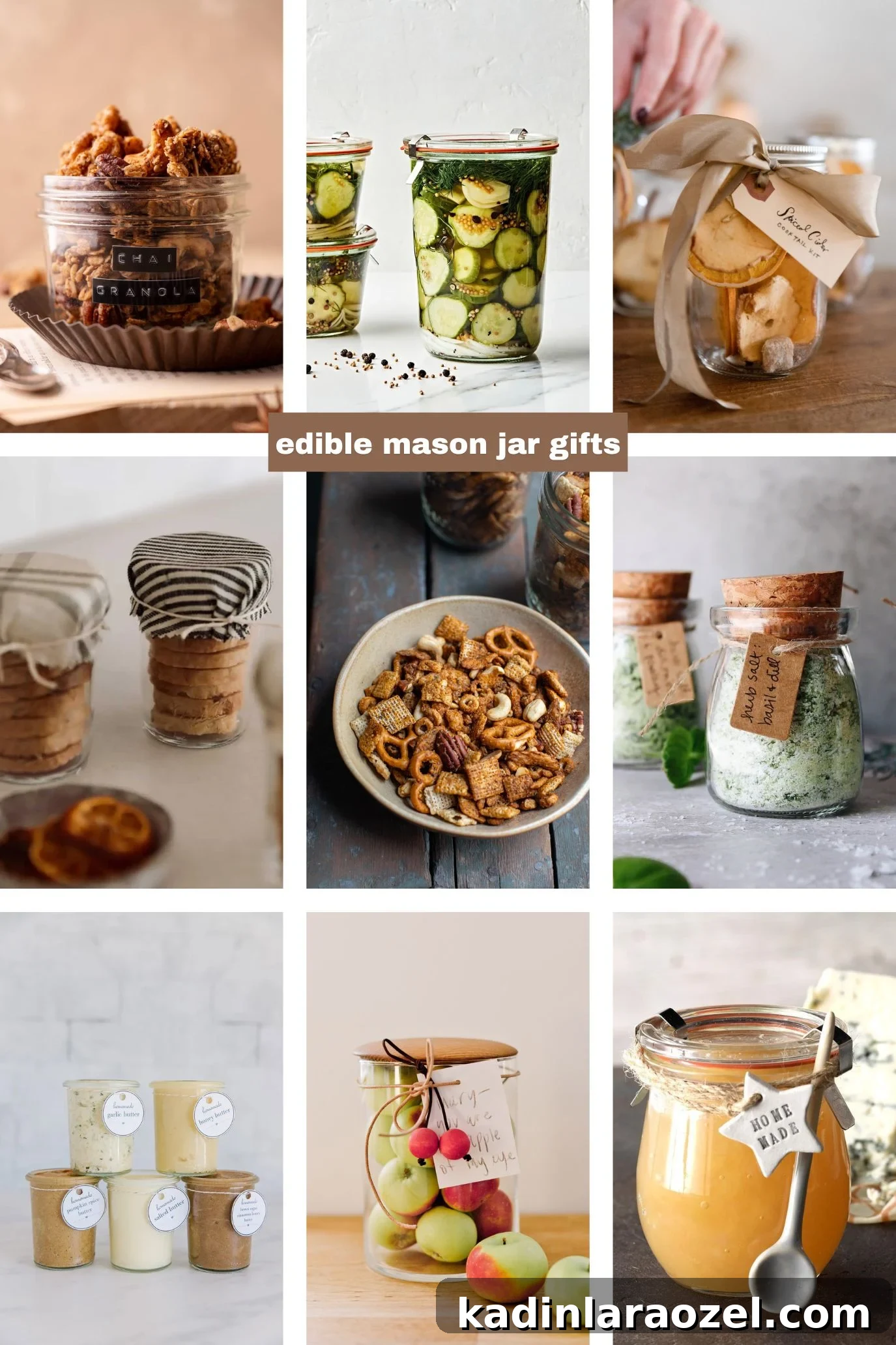 edible mason jar gift ideas with varying photo examples