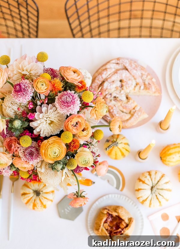 Effortless Thanksgiving Decorating Ideas 12 colorful thanksgiving tablescape decor with flowers and pumpkins