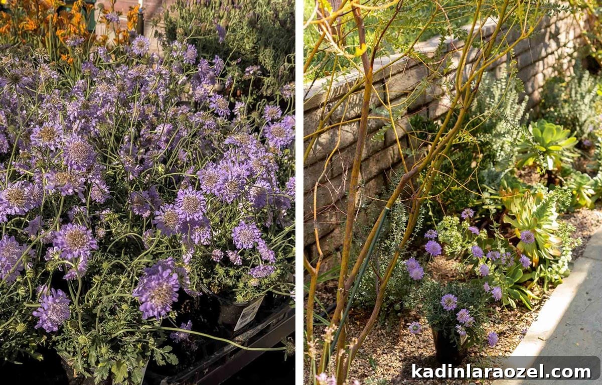 Practical Backyard Garden Ideas You Can Actually Build 5 purple scabiosa in a small backyard garden