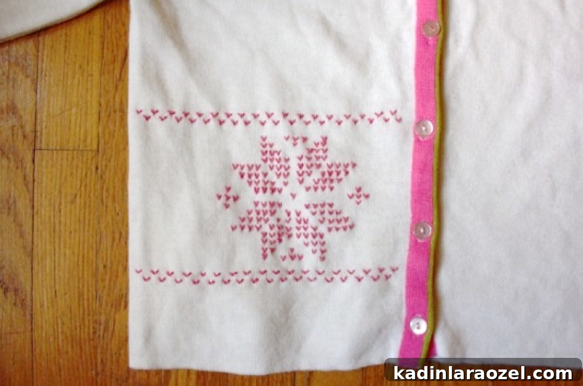 DIY Embroidered Fair Isle Sweater Pattern & Stitch Guide 2 Embroidered fair isle sweater