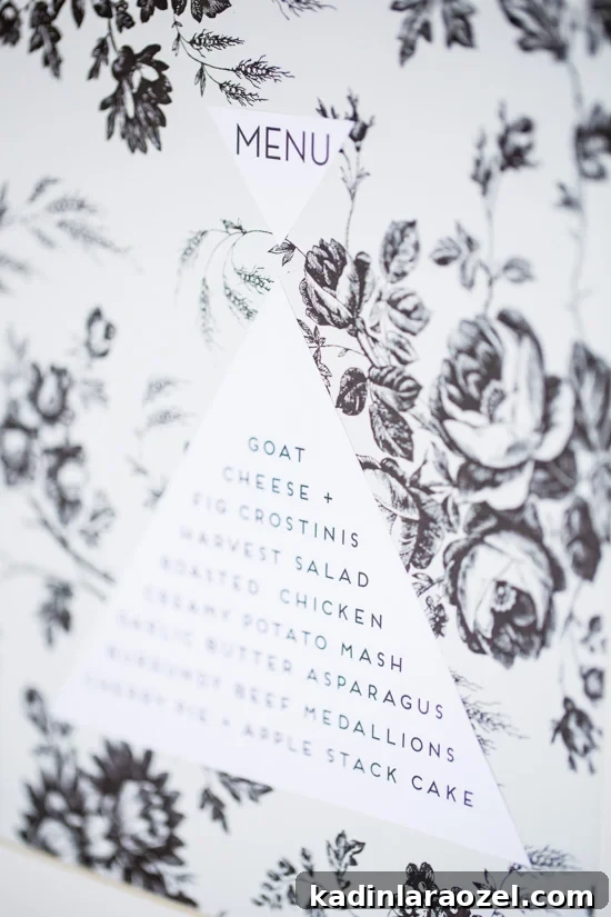 Floral + Geometric Menu Idea