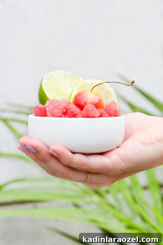 Two Ingredient Recipe for Cherry Limeade Granita