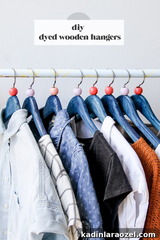 DIY Indigo Dyed Wooden Hangers
