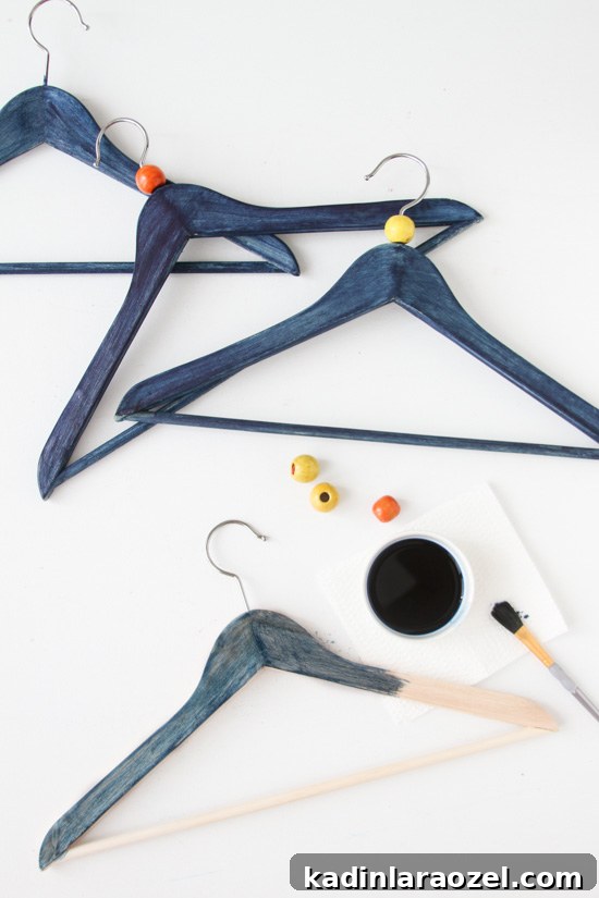 Dyed Wood Clothing Hangers Tutorial