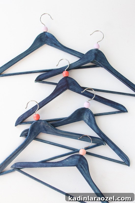 Dyed Wood Clothing Hangers Tutorial