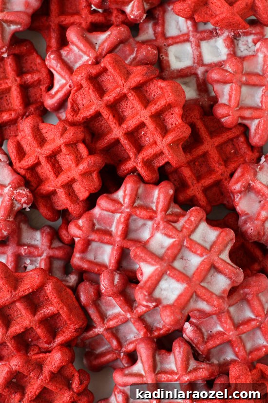 Red Velvet Waffles Dipped in a Donut Glaze