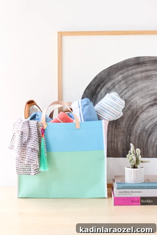 Upgrade Any Tote Instantly with a Sewn Leather Handle Tutorial 2 How to instantly upgrade any tote bag with this DIY sewn leather handle tutorial (click through for the step by step instructions on Paper & Stitch)