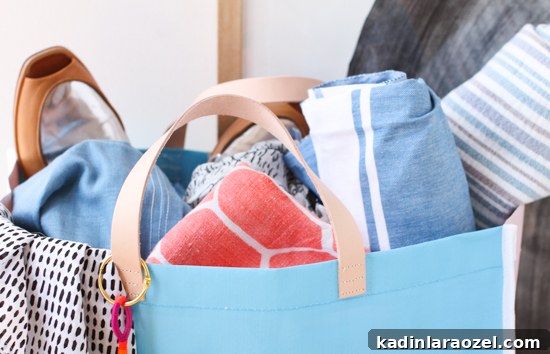 Upgrade Any Tote Instantly with a Sewn Leather Handle Tutorial 3 DIY Leather Handle Tote Bag