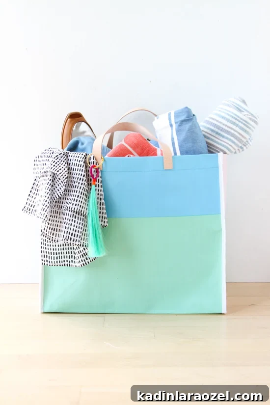Upgrade Any Tote Instantly with a Sewn Leather Handle Tutorial 4 How to instantly upgrade any tote bag with this DIY sewn leather handle tutorial (click through for the step by step instructions on Paper & Stitch)