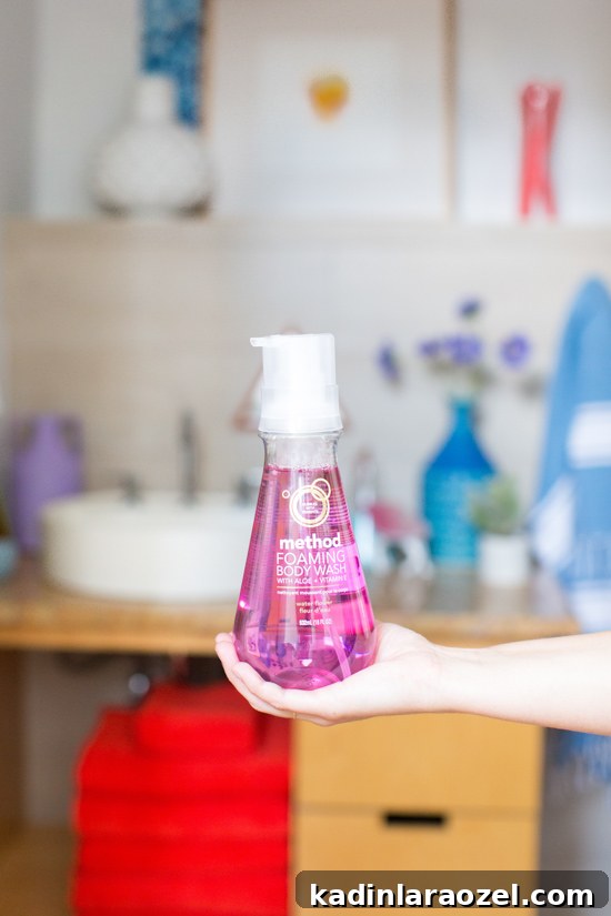 Guest Bathroom Makeover: How I Transformed It for $250 or Less 10 method foaming body wash