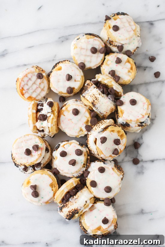 Weekend S'more Waffle Sandwiches: Gooey Chocolate & Marshmallow Treat 4 S'more Waffle Sandwiches