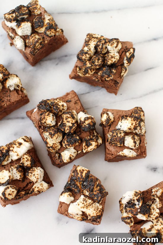 Recipe for Easy Nutella Fudge with Toasted Marshmallows