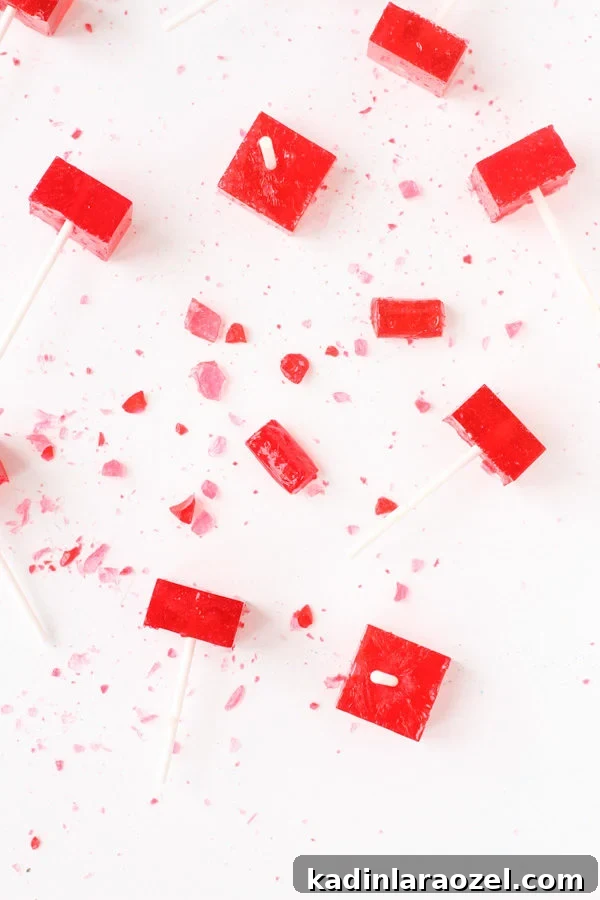 How to make easy square shaped lollipops for Valentine's Day