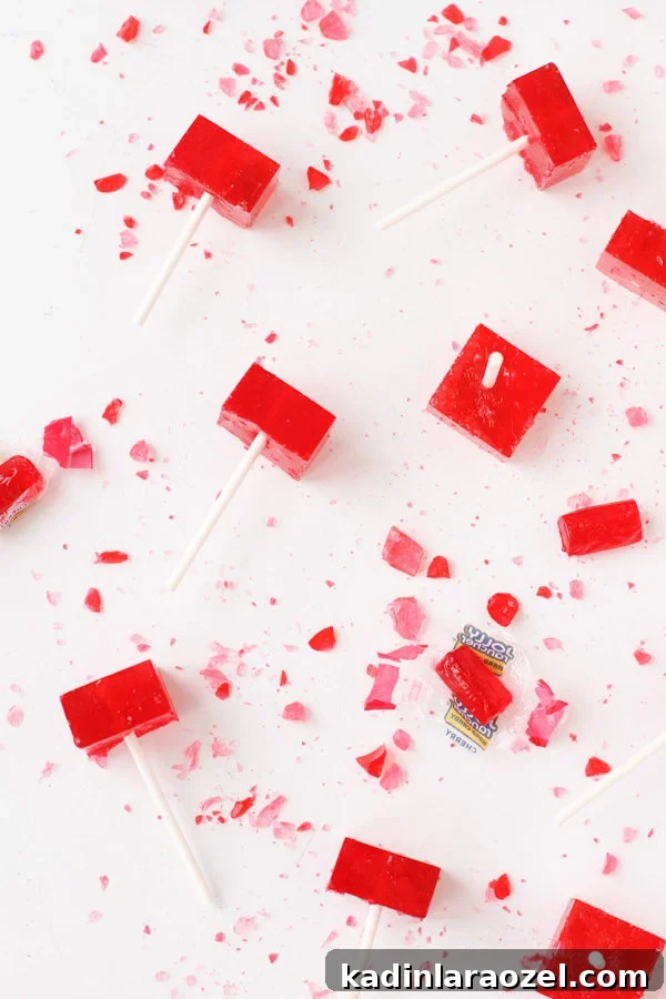 How to make easy square shaped lollipops for Valentine's Day