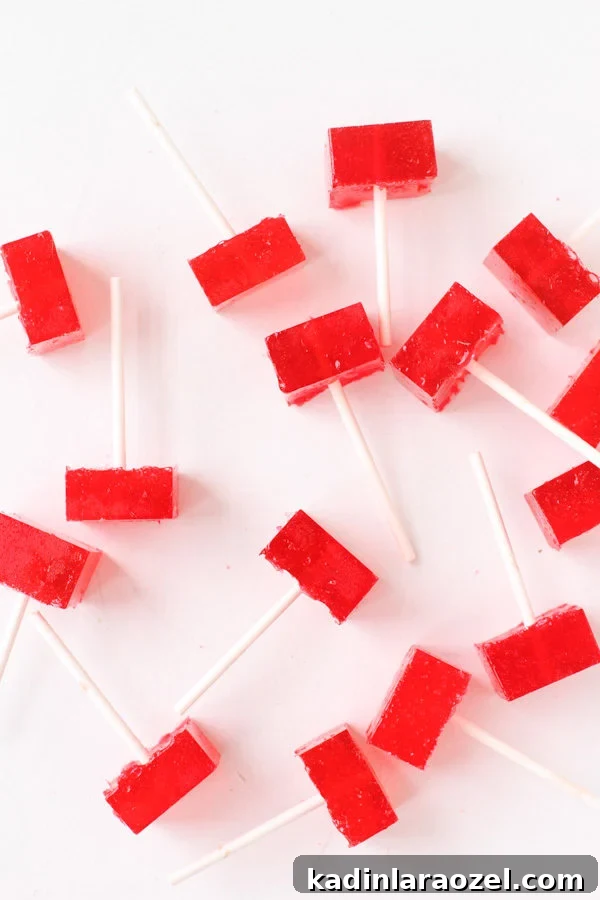 How to make easy square shaped lollipops for Valentine's Day