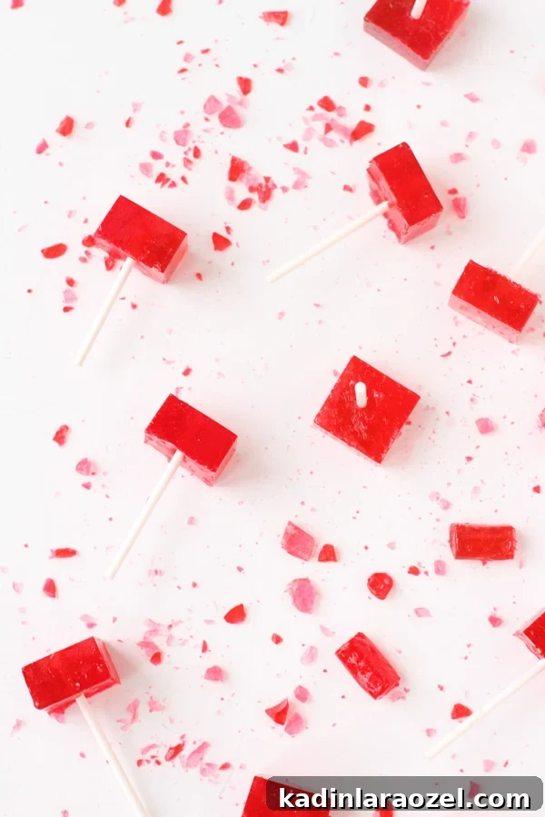 How to make easy square shaped lollipops for Valentine's Day