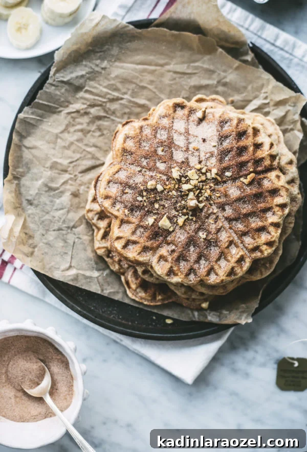 whole grain banana bread waffles