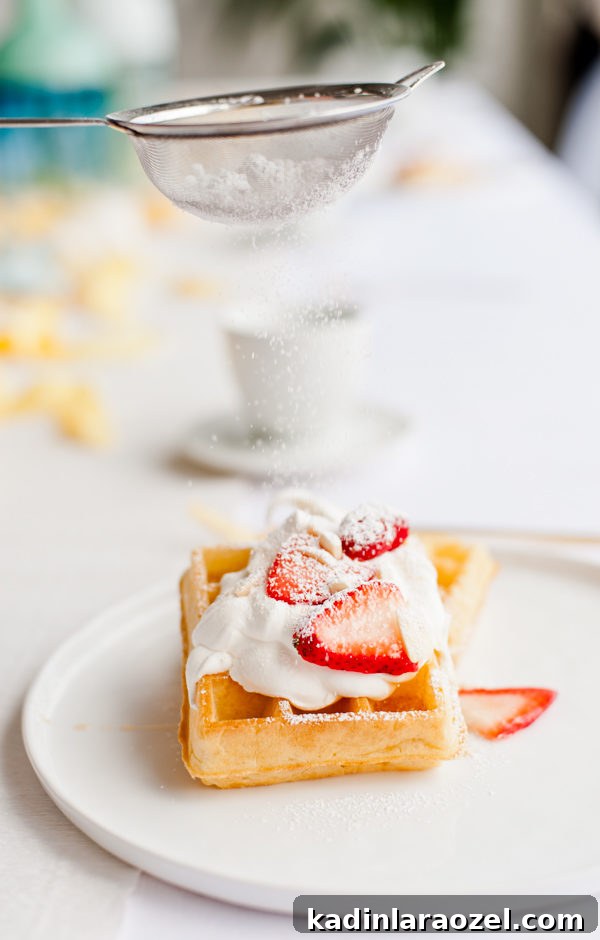 strawberries and cream waffles #wafflerecipe