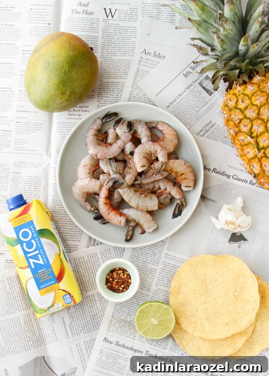 End of Summer Glazed Pineapple Mango Shrimp Kabobs
