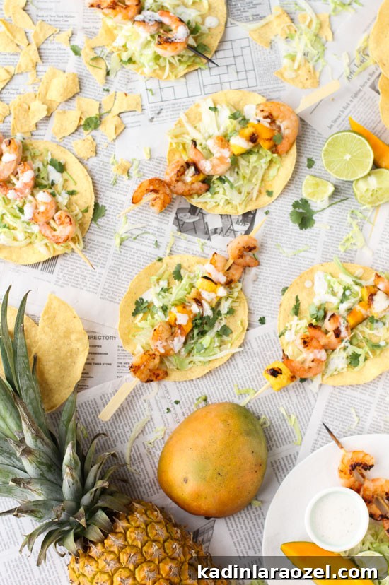 Tropical (grilled) shrimp kabobs recipe