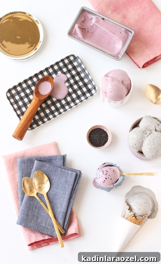 Taro & Black Sesame Ice Cream Duo: Creamy Asian Dessert Pairing 5 Unique Ice Cream Flavors // Taro and Black Sesame Ice Cream Recipe