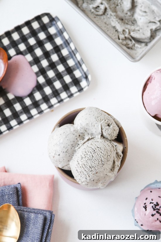 Taro & Black Sesame Ice Cream Duo: Creamy Asian Dessert Pairing 7 Unique Ice Cream Flavors // Taro and Black Sesame Ice Cream Recipe