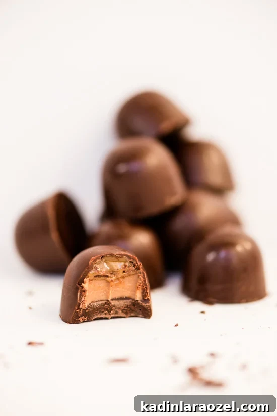 Dark chocolate peanut butter salted caramel truffles
