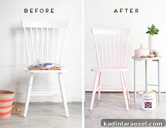 Before and After: DIY Pink Ombre Chair Makeover