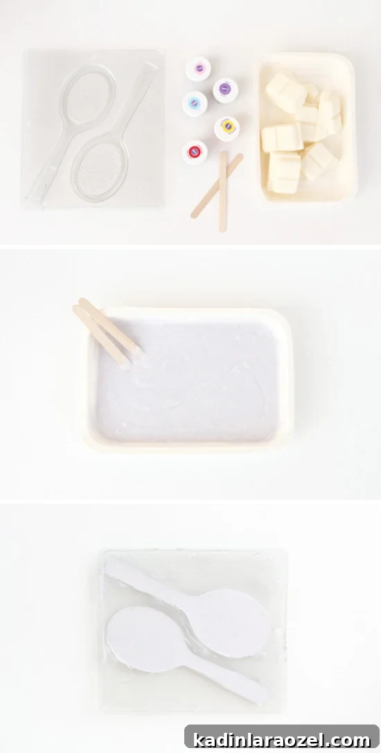 Pastel Candy DIY Inspired by the Tennis Backhand Trend 4 How to mold chocolate into tennis racket shaped candy