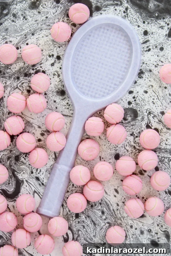 Pastel Candy DIY Inspired by the Tennis Backhand Trend 7 How to mold chocolate into tennis racket shaped candy