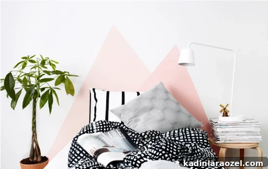 8 Stunning Painted Interior Ideas That Will Take Your Breath Away 5 Pink triangle headboard