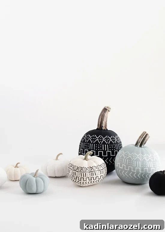 Mud Cloth Pumpkins DIY