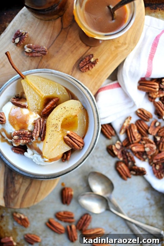 29 Irresistible Thanksgiving Recipes Your Guests Will Love 21 cider poached pears with apple cider caramel and toasted pecans