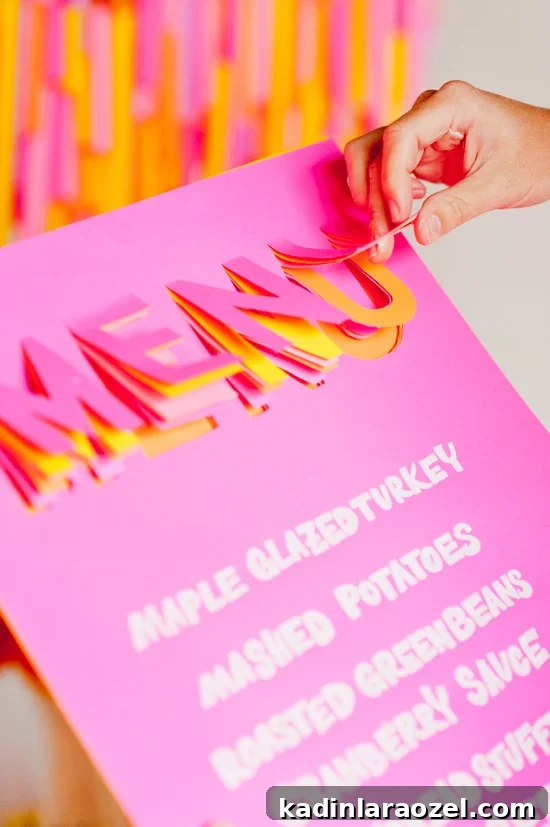 5 Budget DIY Ways to Color Your Dinner Table 7 Make this 3D menu for dinner parties and/or Thanksgiving