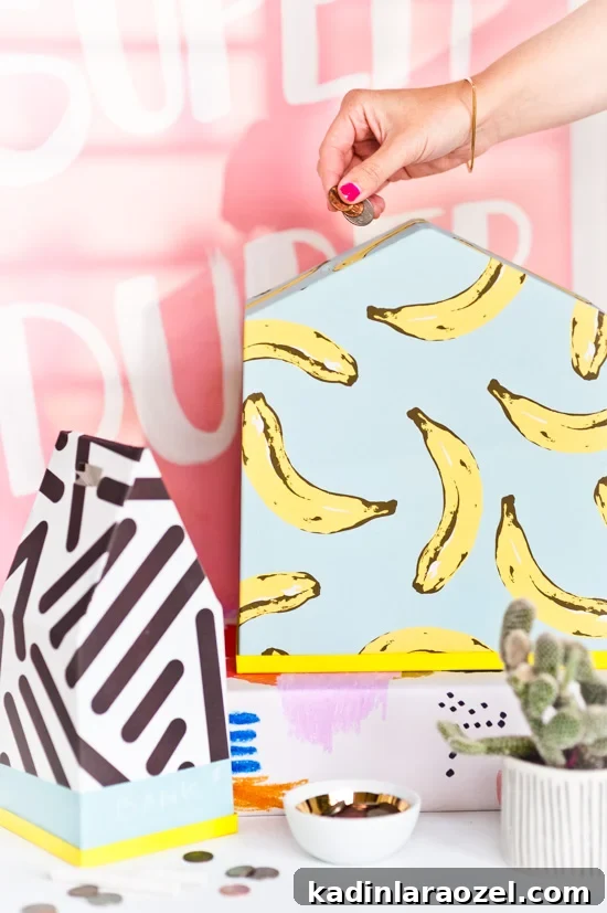 DIY Bananas Coin Bank Made from a Plastic Terrarium