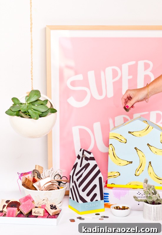 How to make a DIY pattern-centric coin bank with a plastic terrarium. 