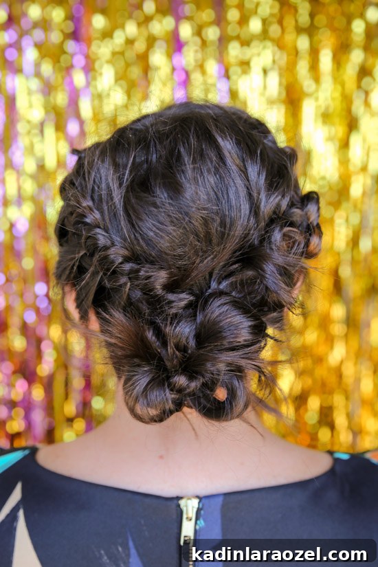 Holiday Hair & Makeup Ideas That Flatter Every Face 7 Hair Tutorial // knotted crown updo
