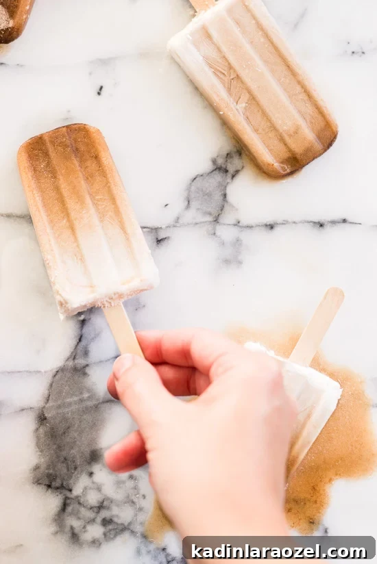 Recipe for chai tea (ombre) ice cream pops. Yum!