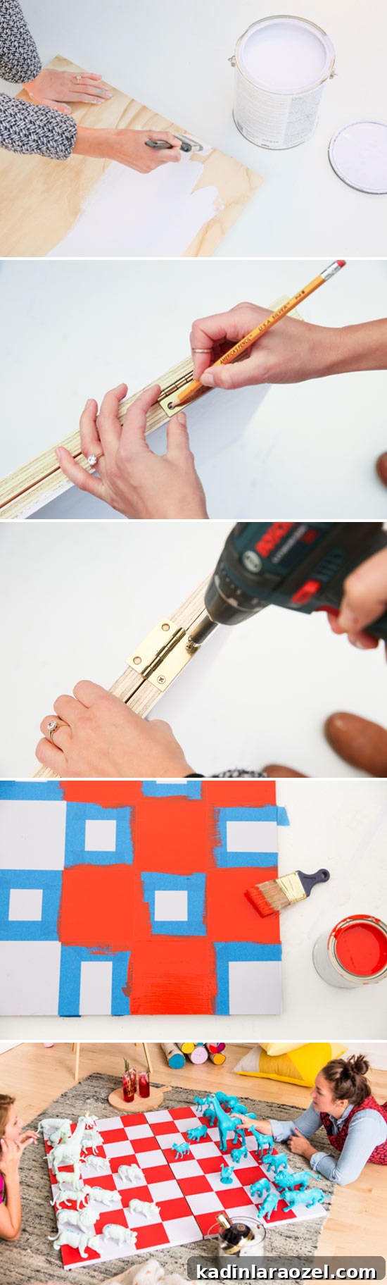 Host Holiday Fun with a Giant DIY Chess Set Tutorial 5 Make this giant DIY chess set for the holidays and beyond (great gift for kids too). Click through for the step by step photo tutorial.